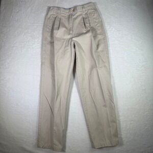 Tommy‎ Hilfiger Women's Size 8 Khaki Pleated Chino Pants Cotton Blend Casual